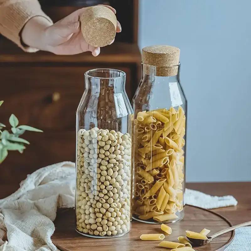 زجاجة زجاج بغطاء فل للاستخدامات المتعددة