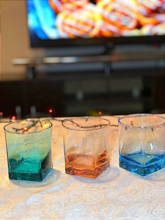 طقم أكواب شاي مربع ألوان