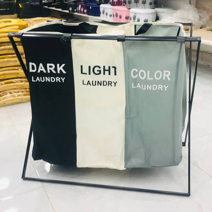 باسكت غسيل 3 خانه قابل للطي