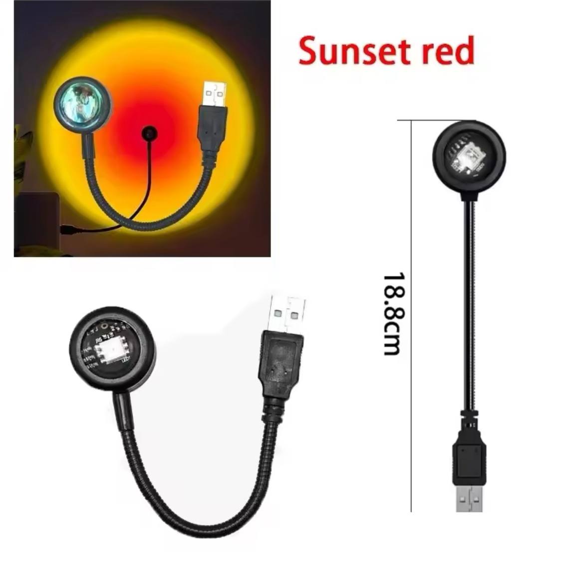 مصباح ضوء غروب الشمس USB للديكور