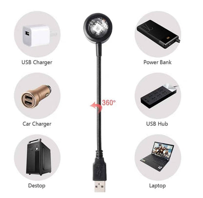 مصباح ضوء غروب الشمس USB للديكور
