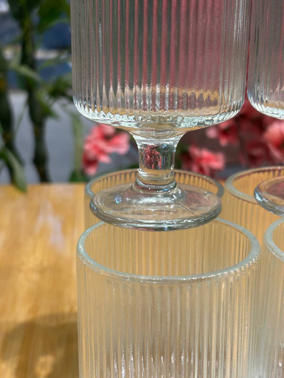 طقم كاسات زجاجي ٦ قطع