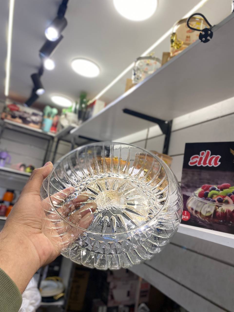 طبق فاكهة زجاجي عالي الجودة