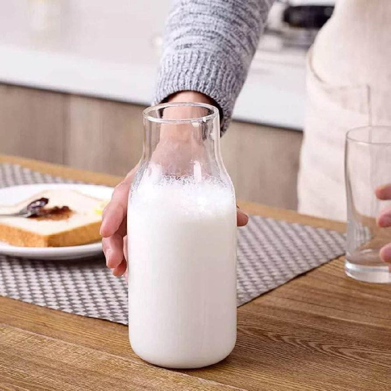 زجاجة زجاج متعددة الاستخدامات بغطاء خشب