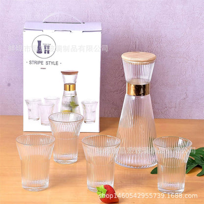 طقم القارورة العصري مع 4 أكواب