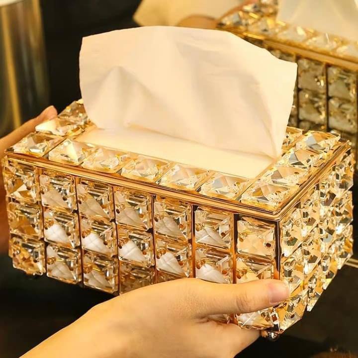 طقم مناديل كريستال خرز مع مقلمة